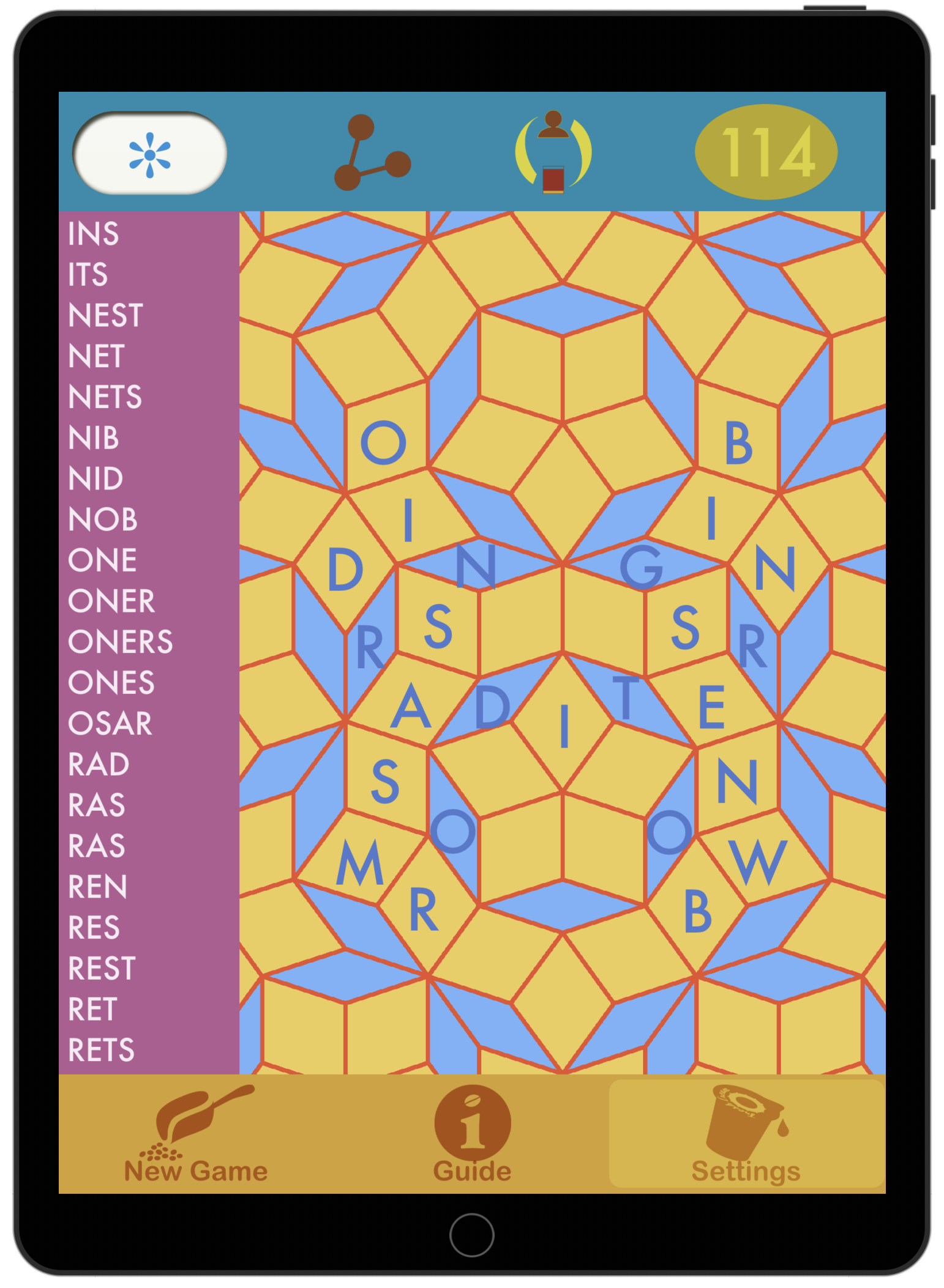Symmetrical Penrose tile mockup, Blu Yonder