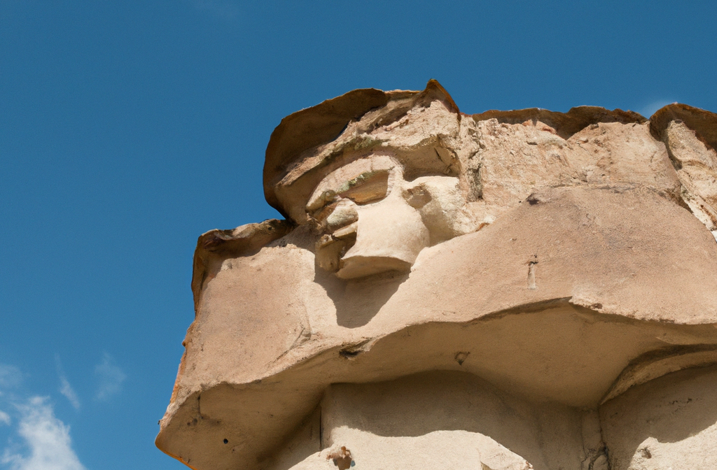 photo of rock formation resembling face and coffee cup