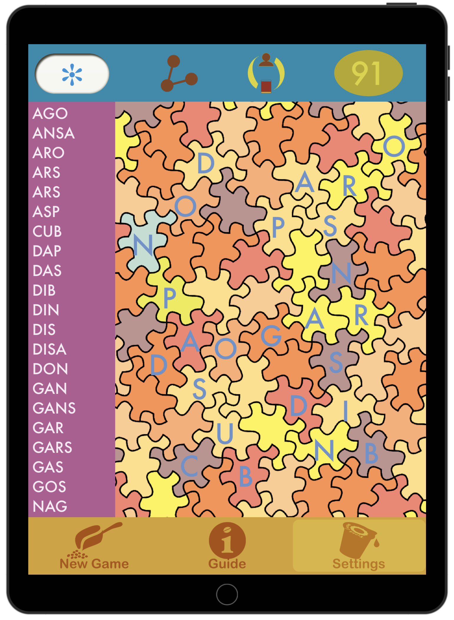 Spectre jigsaw-like tile Blu Yonder screenshot (chiral aperiodic monotile)